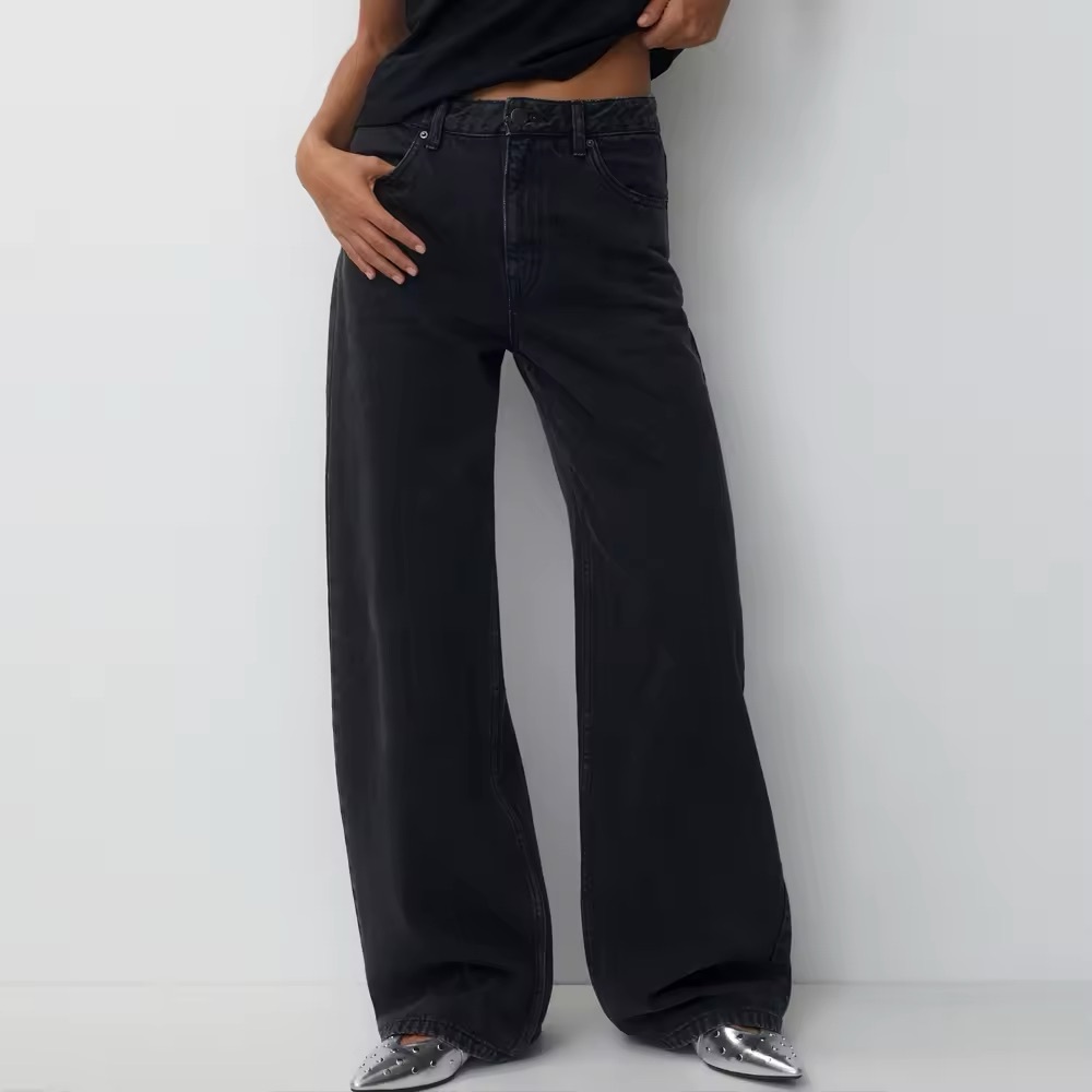 Chic FRAME
Le Low Baggy frayed high-rise wide-leg jeans😍